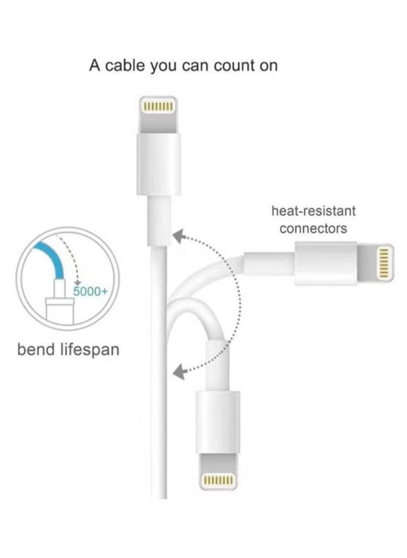 Generic USB To Lightning Data Sync And Charging Cable For Apple iPhone White  - Image 2