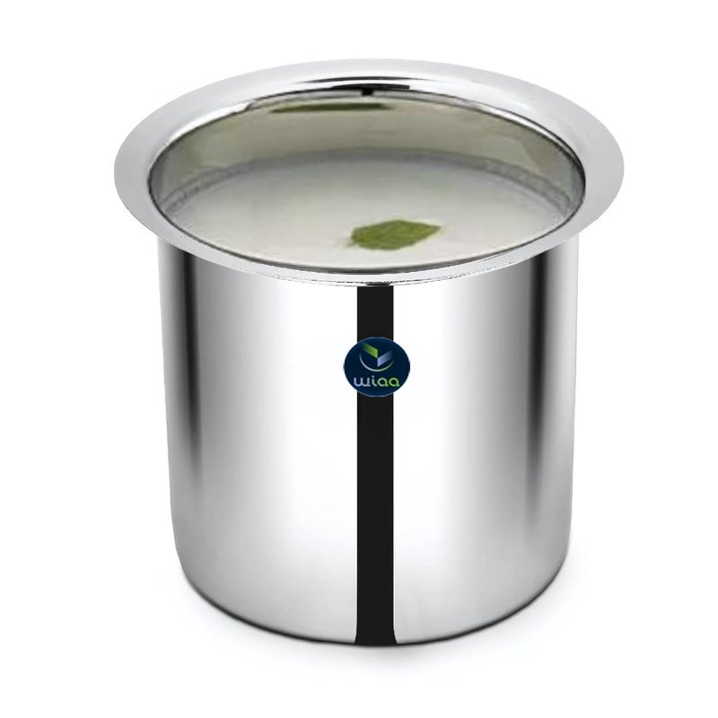 WIAA Stainless Steel Deep Gunj for Boiling Milk & Water | Set of 3 Flat Bottom Milk Pot Boilers | 1L, 1.3L, 1.7L | Long Tapeli Milk Pot Vessel with Lid - Image 2