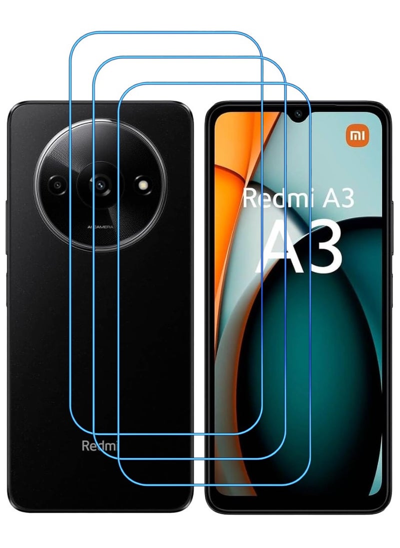 ACLIX 3 Pieces Antistatic ESD Dustproof Premium Quality High Definition Clear Tempered Glass Screen Protector Designed For Xiaomi Redmi A3 - Image 1
