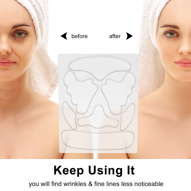 9 In 1 Facial Patches Wrinkle Remover Pads for Forehead Cheek Neck Anti Wrinkle Treatment Silicone Smoothing Wrinkle Patches for Face Skin Care - Image 2