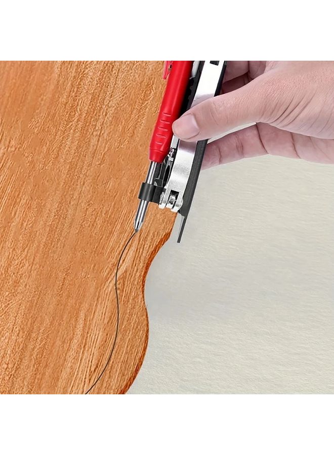 Red Multi Function DIY Woodworking Marking Tool with Deep Hole Precision Pencil Contour Duplicator Round Gauge - Image 2