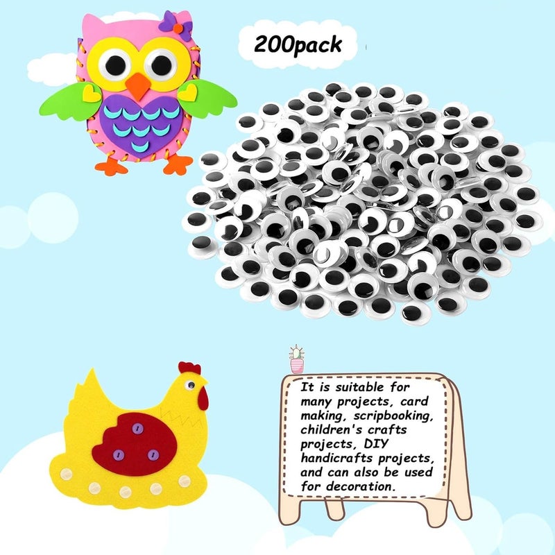 Prescent 200 pcs Googly Eyes 20 mm Size for Doll Making, Art Carft Supplies, DIY Projects Decoration and More (Set of 200pc) - Image 2