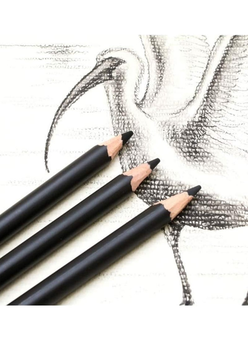 12-Piece Charcoal Pencils In Different Hardness For Sketching And Drawings