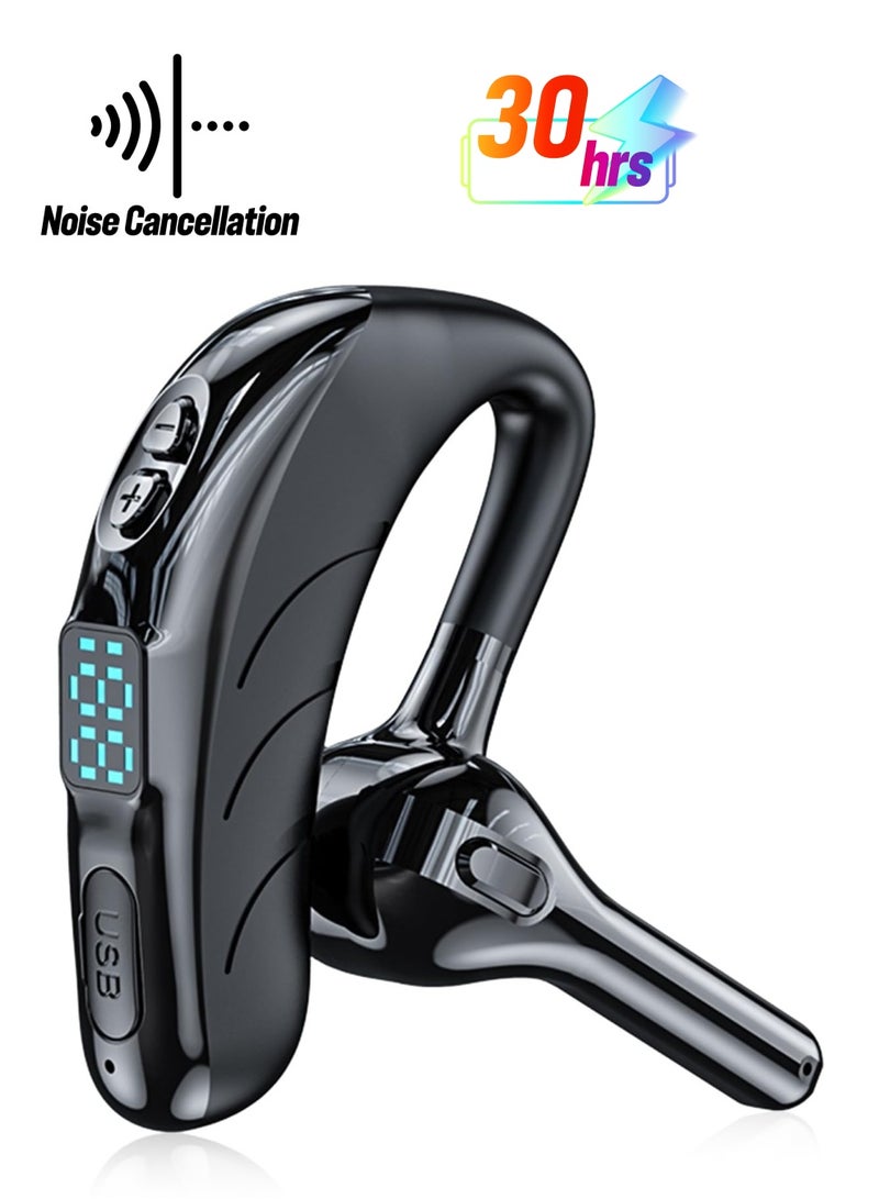 Bluetooth Earpiece for Cell Phones V5.2 Wireless Single Headset, with Noise Reduction, Wireless Bluetooth Earpiece 30 Hrs HD Calling, for Business/Office/Driving/Sporting (Black) - Image 1