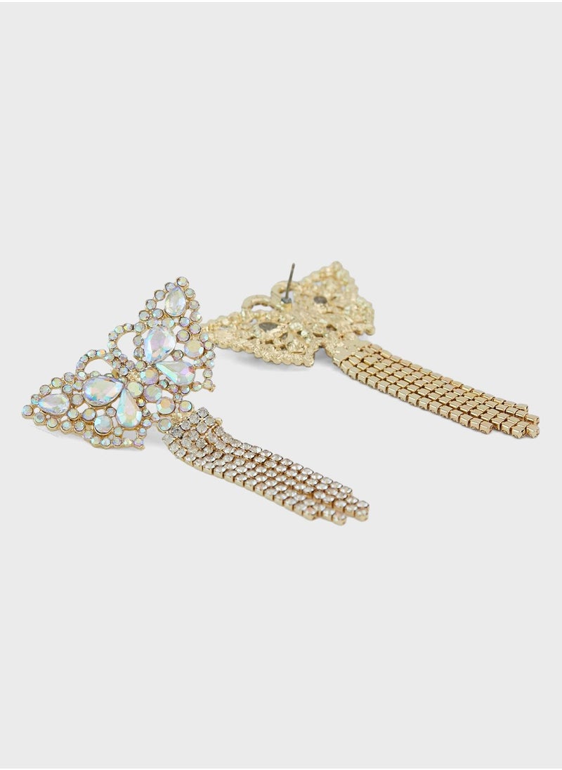 ONLY - Lklara Butterfly Rhinestone Earrings - Image 1