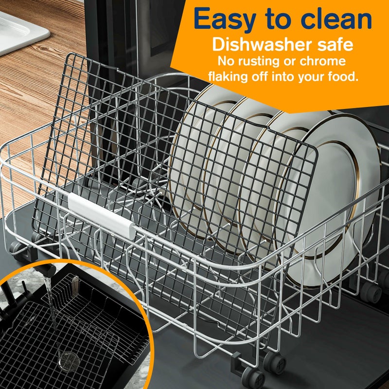 Qukaka 2Pcs Cooling Racks For Cooking And Baking - 10"" X 16""Heavy Duty Stainless Steel Wire Rack For Baking  Grilling  Roasting - Oven & Dishwasher Safe - Fits Half Sheet Pan(Black) - Image 5