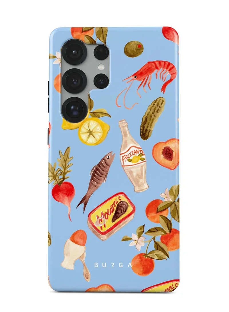 BURGA Samsung Galaxy S25 Ultra Mobile Phone Case Hybrid 2 Layer Hard Shell Silicone Protective Case, Scratch Resistant Shockproof Cover,Al Fresco