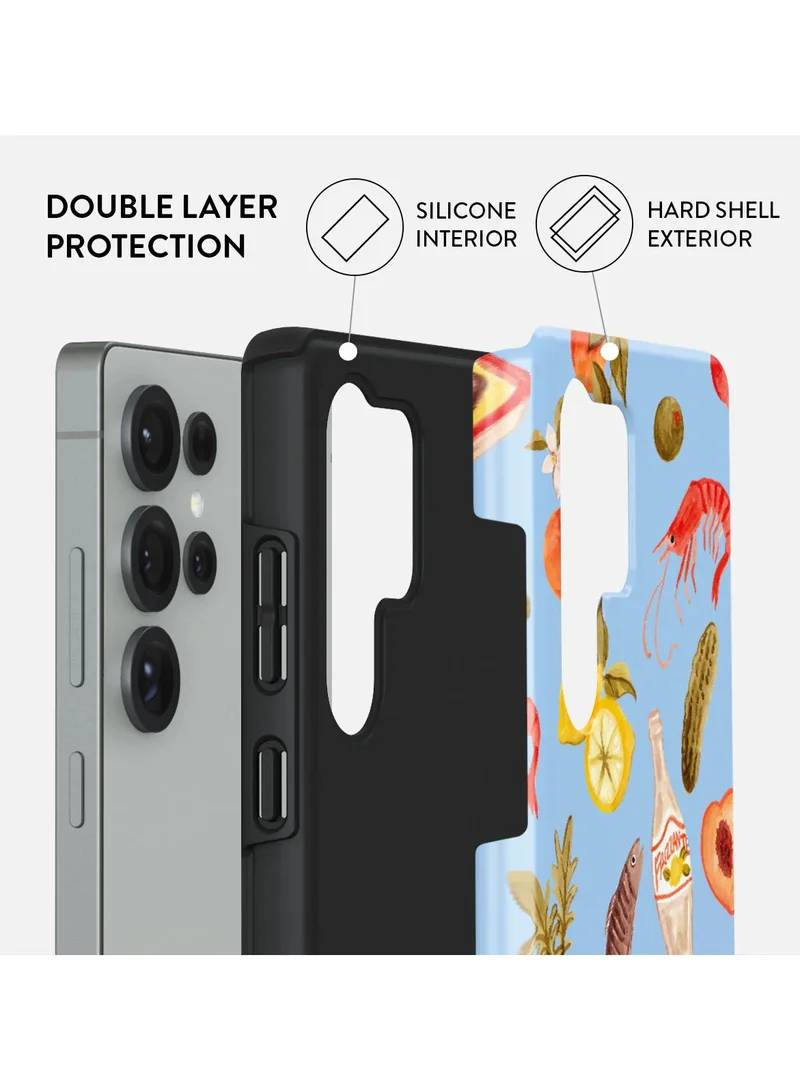 BURGA Samsung Galaxy S25 Ultra Mobile Phone Case Hybrid 2 Layer Hard Shell Silicone Protective Case, Scratch Resistant Shockproof Cover,Al Fresco