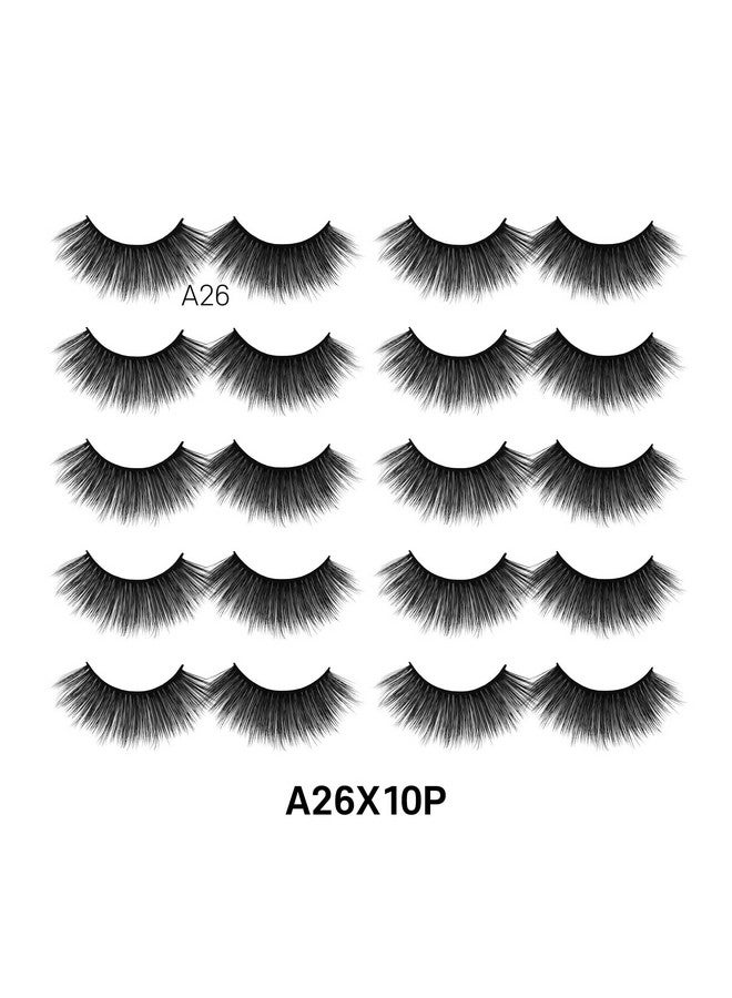 Laflare 10 Pairs 3D Faux Mink Eyelashes Light Natural Looking False Lashes Fluffy & Wispy Lashes.Pestañas Postizas (A26X10P) - Image 4