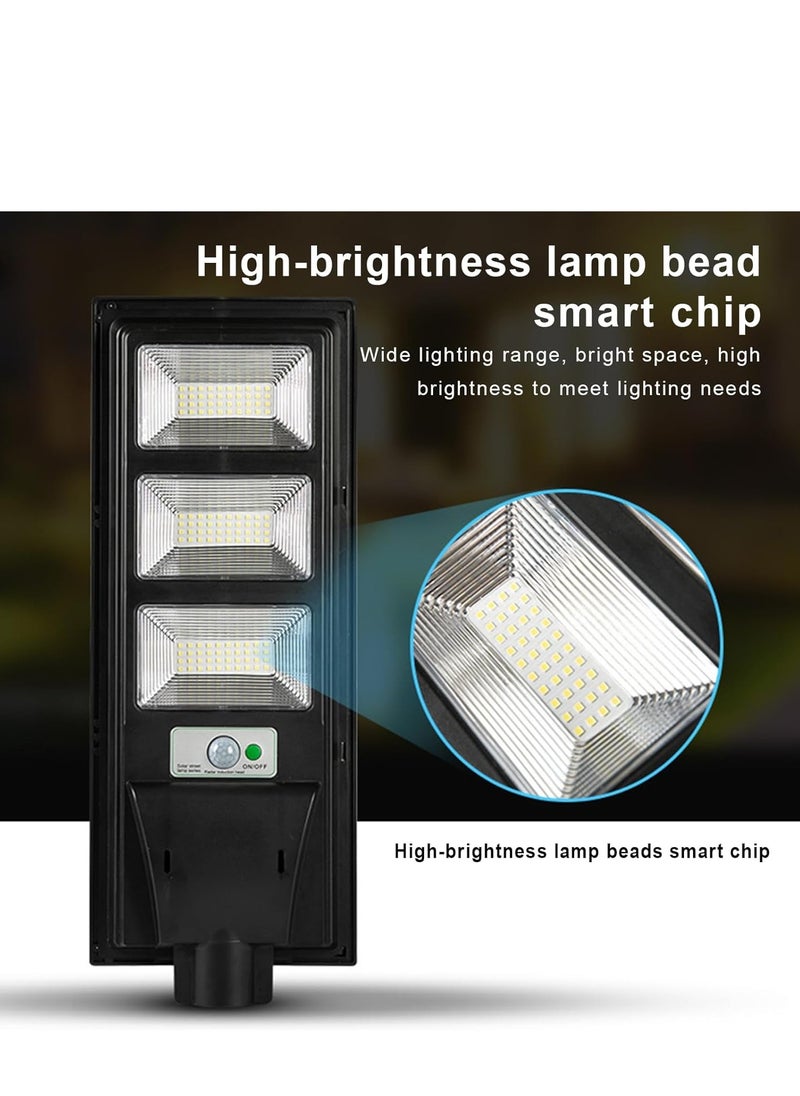 رايتشر مصباح LED خارجي يعمل بالطاقة الشمسية بقوة 600 واط مع لوحة شمسية، وجهاز تحكم عن بعد، ومستشعر حركة، وعمود طريق، ومقاوم للماء IP67، ومناسب للشوارع والساحات والملاعب ومواقف السيارات  - Image 5
