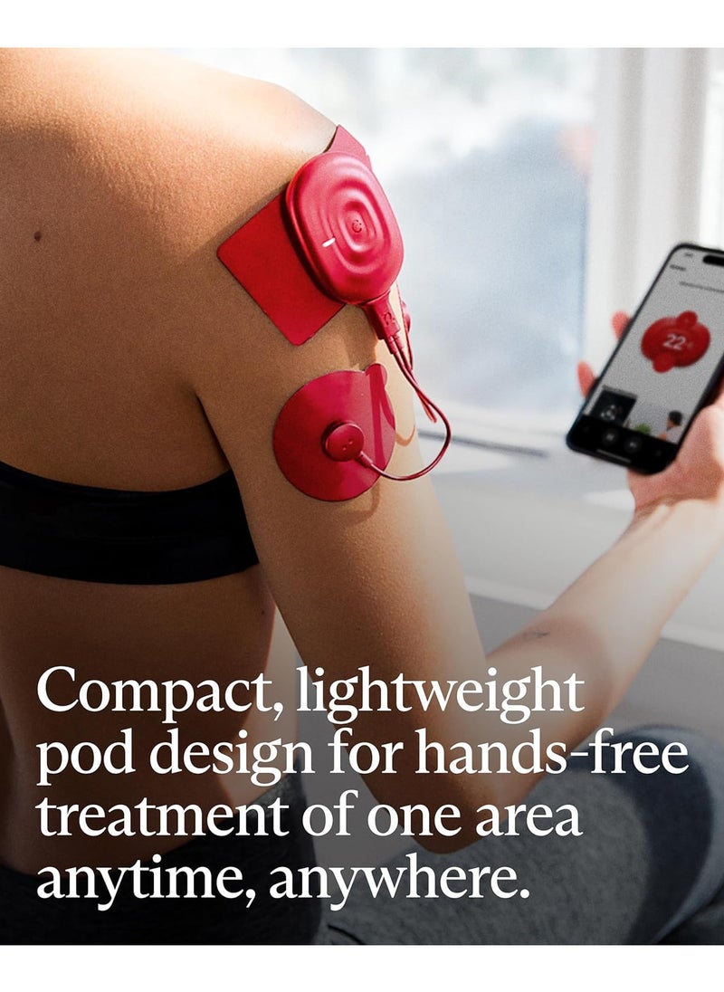 Therabody Therabody PowerDot  2.0 Uno, Stim TENS Unit for Pain Relief, Bluetooth Electrical Muscle Stimulation Device, 1 Smart Wireless NMES & TENS Pod for Muscle Pain, Period Cramp and Pain Relief, Red  - Image 3