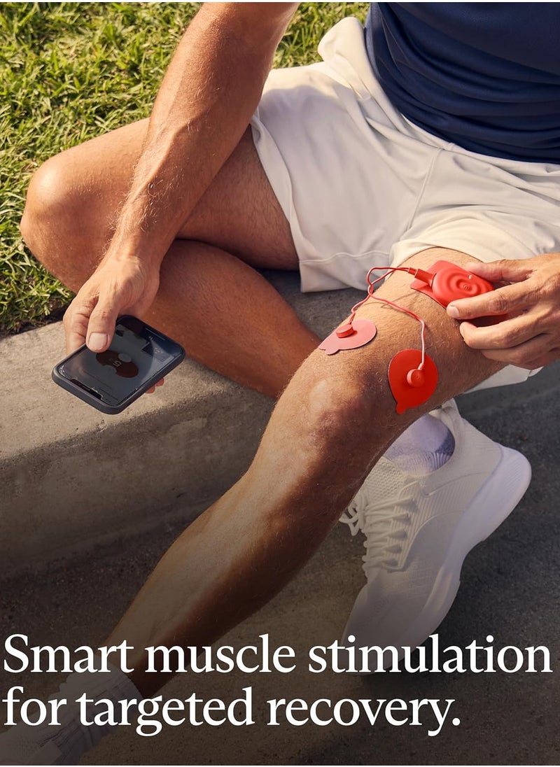 Therabody - Therabody PowerDot  2.0 Uno, Stim TENS Unit for Pain Relief, Bluetooth Electrical Muscle Stimulation Device, 1 Smart Wireless NMES & TENS Pod for Muscle Pain, Period Cramp and Pain Relief, Red - Image 1