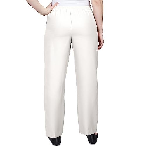 Alfred Dunner Women's Poly Proportioned Short Pant, White, 12 Petite - Image 3