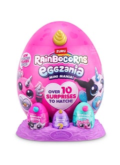 Rainbocorns Rainbocorns Eggzania Surprise Mini Mania Series 1, Collectible Plush Stuffed Animal, Surprise Eggs, Stickers, DIY Jewelry, Slime, Ages 3+ Toys for girls  - Image 1