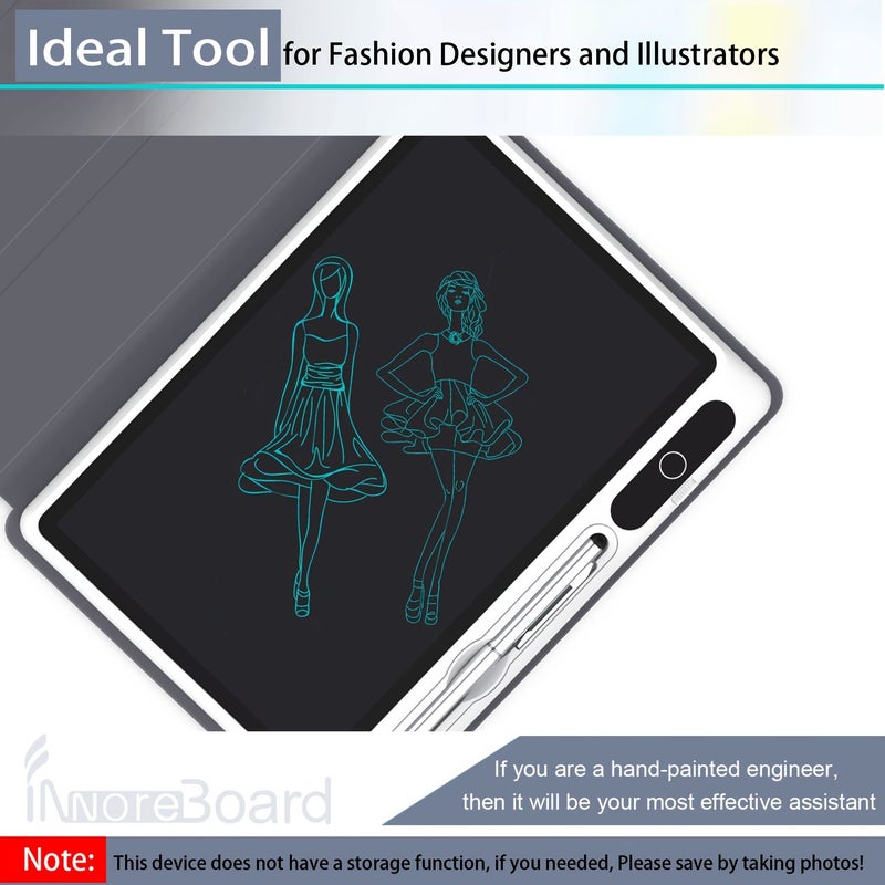 Innoreboard 9.3 Inch Black Electronic Writing Pad with Lock Screen Blue Ink Leather Case - Image 1