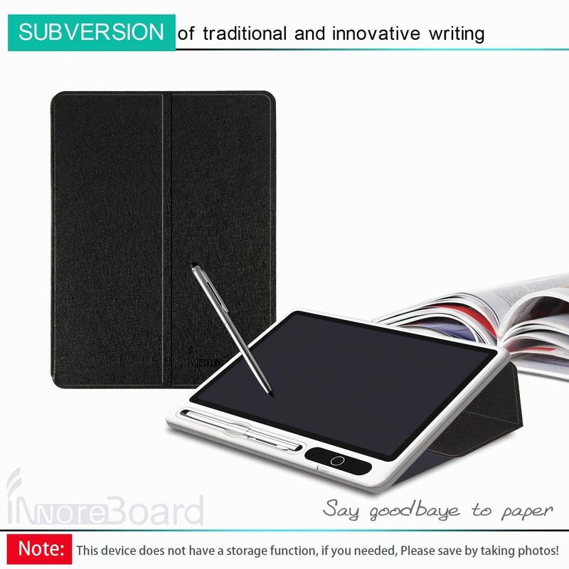 Innoreboard 9.3 Inch Black Electronic Writing Pad with Lock Screen Blue Ink Leather Case - Image 2