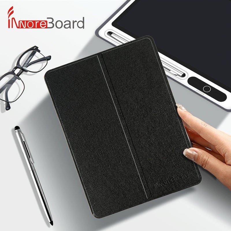 Innoreboard 9.3 Inch Black Electronic Writing Pad with Lock Screen Blue Ink Leather Case - Image 3