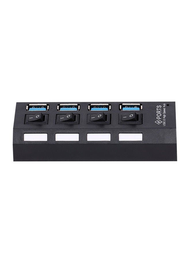 NIBEMINENT 4-Port USB Hub With Cable Black/Blue - Image 4