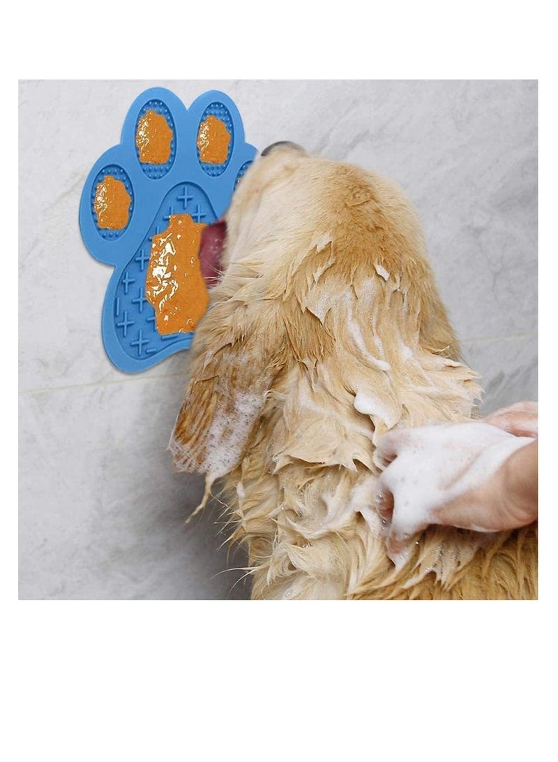 إي سي في في وسادة لعق من السيليكون من ECVV للحيوانات الأليفة، طعام بطيء مضاد للاختناق مع أداة كوب شفط، لتشتيت انتباه الكلب والقطط والحيوانات الأليفة أثناء الاستحمام، عبوة من قطعتين من مخالب القطط باللونين الأخضر والأزرق، - Image 2