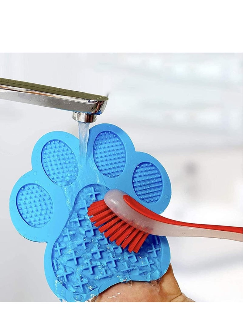 إي سي في في وسادة لعق من السيليكون من ECVV للحيوانات الأليفة، طعام بطيء مضاد للاختناق مع أداة كوب شفط، لتشتيت انتباه الكلب والقطط والحيوانات الأليفة أثناء الاستحمام، عبوة من قطعتين من مخالب القطط باللونين الأخضر والأزرق، - Image 5