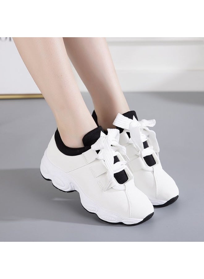 NIBEMINENT أحذية رياضية نسائية ذات كعب مائل قابلة للتنفس، أحذية تدريب كاجوال نسائية خارجية، - Image 1