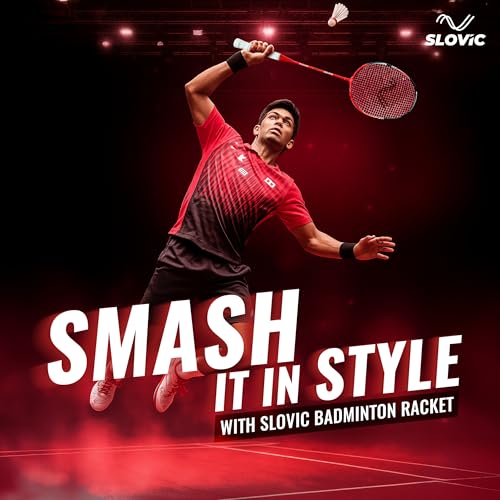 Slovic Badminton Racket for Men & Women | Lightweight Racket with Nylon String Net & Cover | Ergonomic Handle with G3 Size Grip (Aluminium Racket) - Image 2