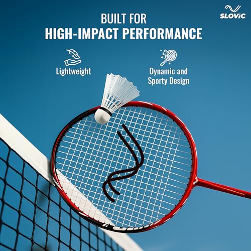 Slovic Badminton Racket for Men & Women | Lightweight Racket with Nylon String Net & Cover | Ergonomic Handle with G3 Size Grip (Aluminium Racket) - Image 3