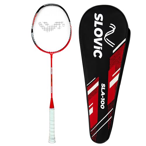Slovic Badminton Racket for Men & Women | Lightweight Racket with Nylon String Net & Cover | Ergonomic Handle with G3 Size Grip (Aluminium Racket) - Image 1