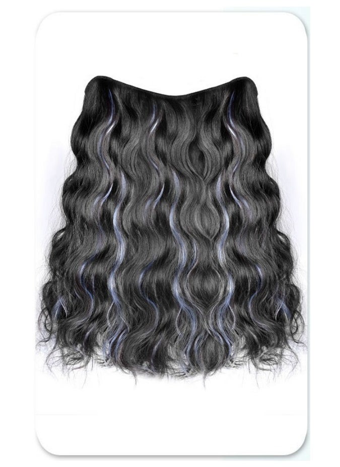 EBMINI New Water Ripple Curly Hair Dyed V-Shaped Wig Piece  - Image 1
