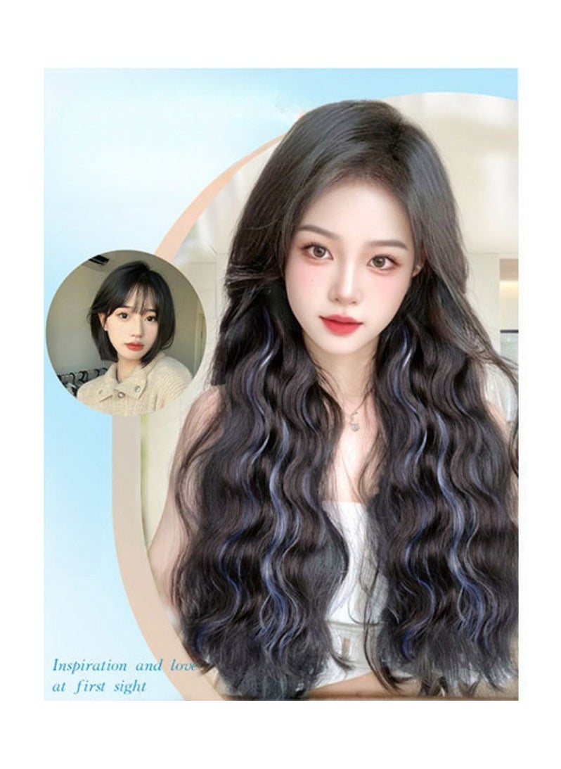 EBMINI New Water Ripple Curly Hair Dyed V-Shaped Wig Piece  - Image 2