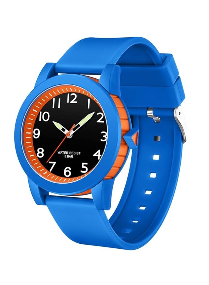 SYOSI Kids Analog Watch for Boys Girls Children Teens 5-18 Years Old Learning Time and Easy to Read Minimalist Color Matching Wrist Watch with Soft Band 5ATM Waterproof  - Image 1