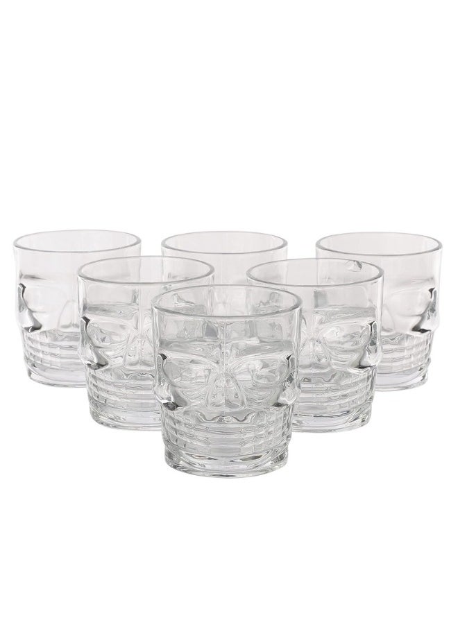 Set Of 6 Skull Design Mugs, 50ml Capacity, For Hot And Cold Drinks, Freezer Safe, Skull Embossed Design