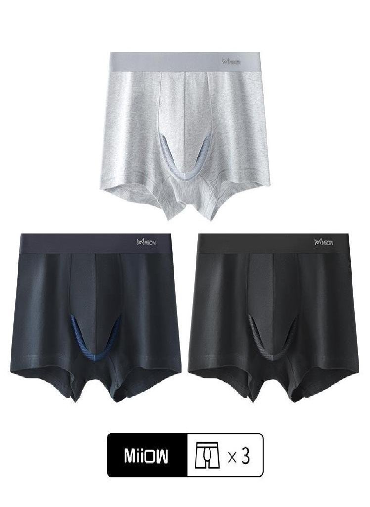 MIIOW - 3Pcs  Organic Cotton Boxers Shorts Underpants Soft Cotton Trunks Man Underwear Boxer Men Freegun Breathable Mesh Panty - Image 1