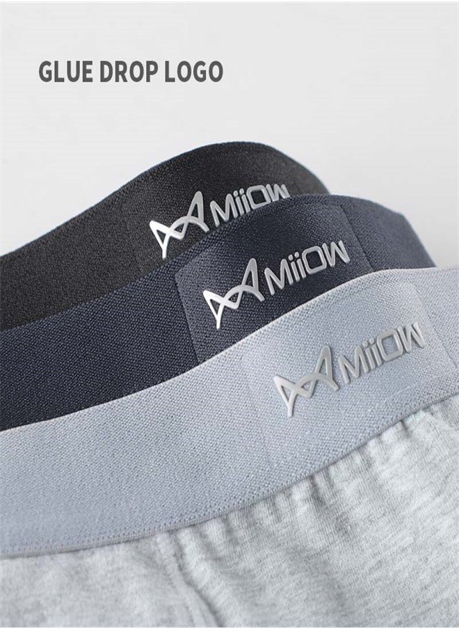 MIIOW - 3Pcs  Organic Cotton Boxers Shorts Underpants Soft Cotton Trunks Man Underwear Boxer Men Freegun Breathable Mesh Panty - Image 1