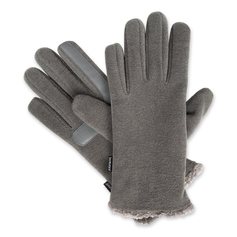 isotoner Womens Stretch Fleece Touchscreen Texting Cold Weather Gloves with Warm, Soft Lining, Smartdri Heather Grey, One Size - Image 4