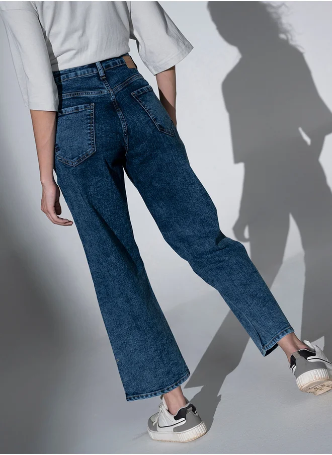 هوبرهولمي High Rise Mid Wash Regular Fit Jeans