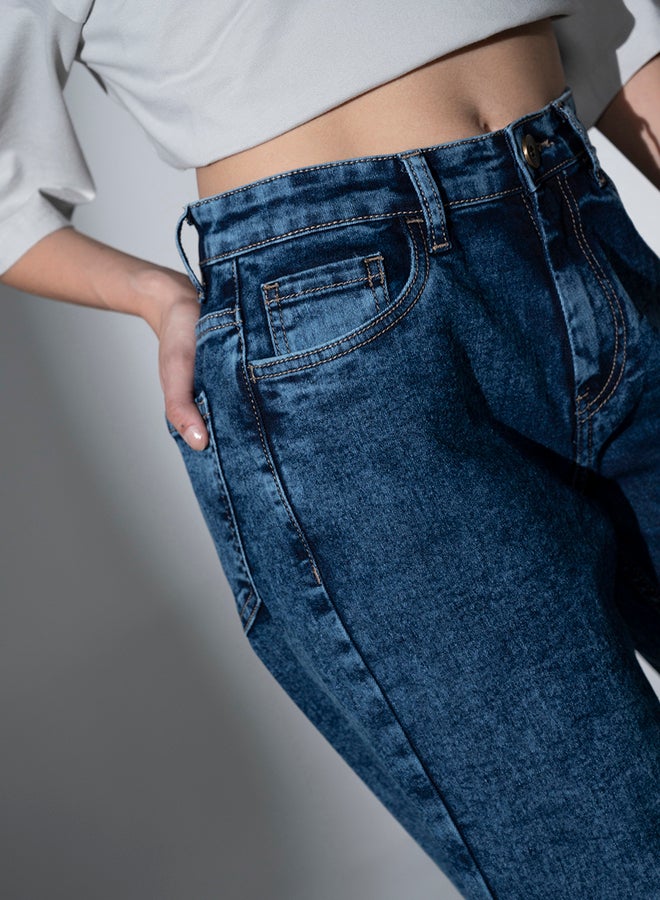 Hubberholme High Rise Mid Wash Regular Fit Jeans - Image 4