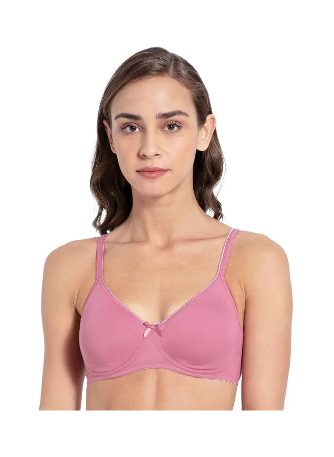 جوكي Jockey 1722 Women Wire free Non Padded Super Combed Cotton Elastane Stretch Medium Coverage Everyday Bra with Concealed Shaper Panel and Adjustable Straps