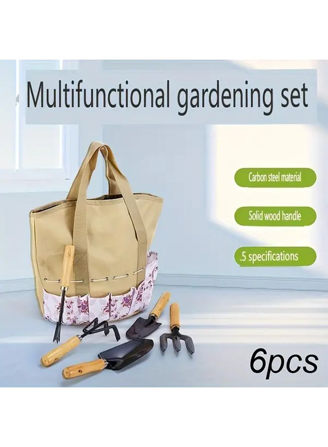 1 Set Stainless Steel Gardening Tool Set Non Rust Shovel Rake Fork Transplanter With Ergonomic Handles Heavy Duty Yard Work Tools For Planting Weeding - Image 1