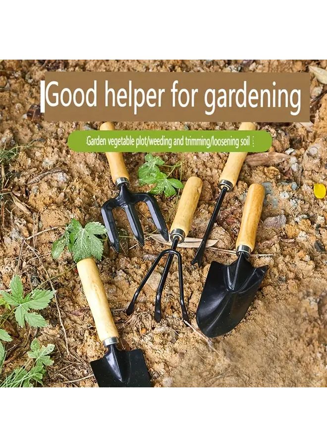 1 Set Stainless Steel Gardening Tool Set Non Rust Shovel Rake Fork Transplanter With Ergonomic Handles Heavy Duty Yard Work Tools For Planting Weeding - Image 2