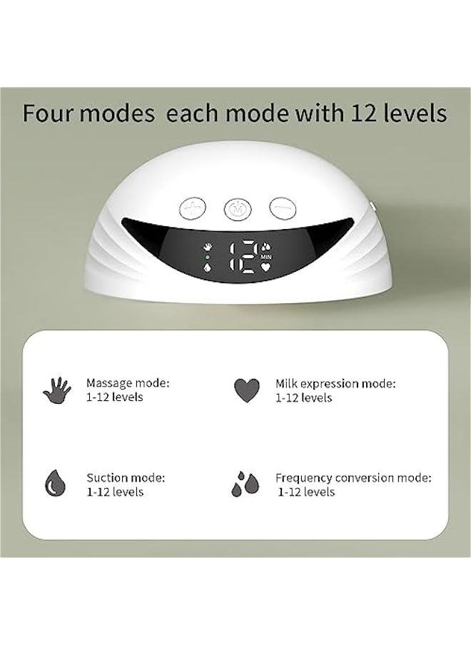 جونيس Mingzhe Wearable Electric Breast Pump,Hands Free Breast Pump Lightweight with LED Display 4 Modes & 12 Levels  - Image 3