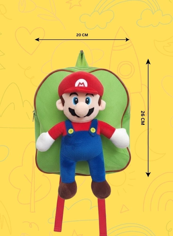 بريميم حقيبة ظهر ماريو ثلاثية الأبعاد للأطفال - حقيبة مدرسية ناعمة محشوة بشخصية سوبر ماريو، حقيبة ظهر خفيفة الوزن لمرحلة ما قبل المدرسة ورياض الأطفال - Image 5