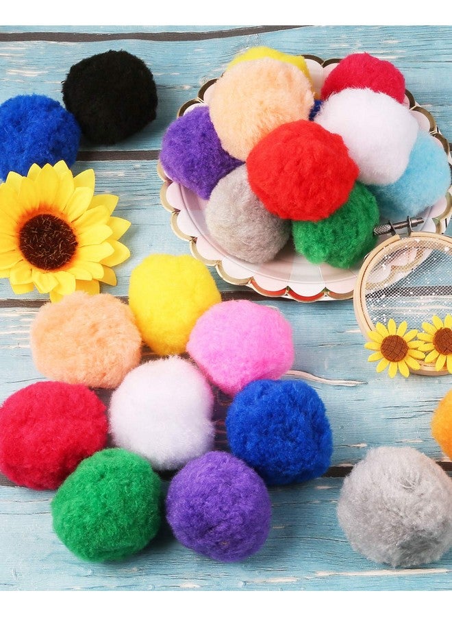 Pllieay 30pcs 15 Colors 2.4 Inch Very Large Assorted Pom Poms Arts and Crafts for DIY Creative Crafts Decorations, Water Balloons Outdoor Water Toys - Image 2