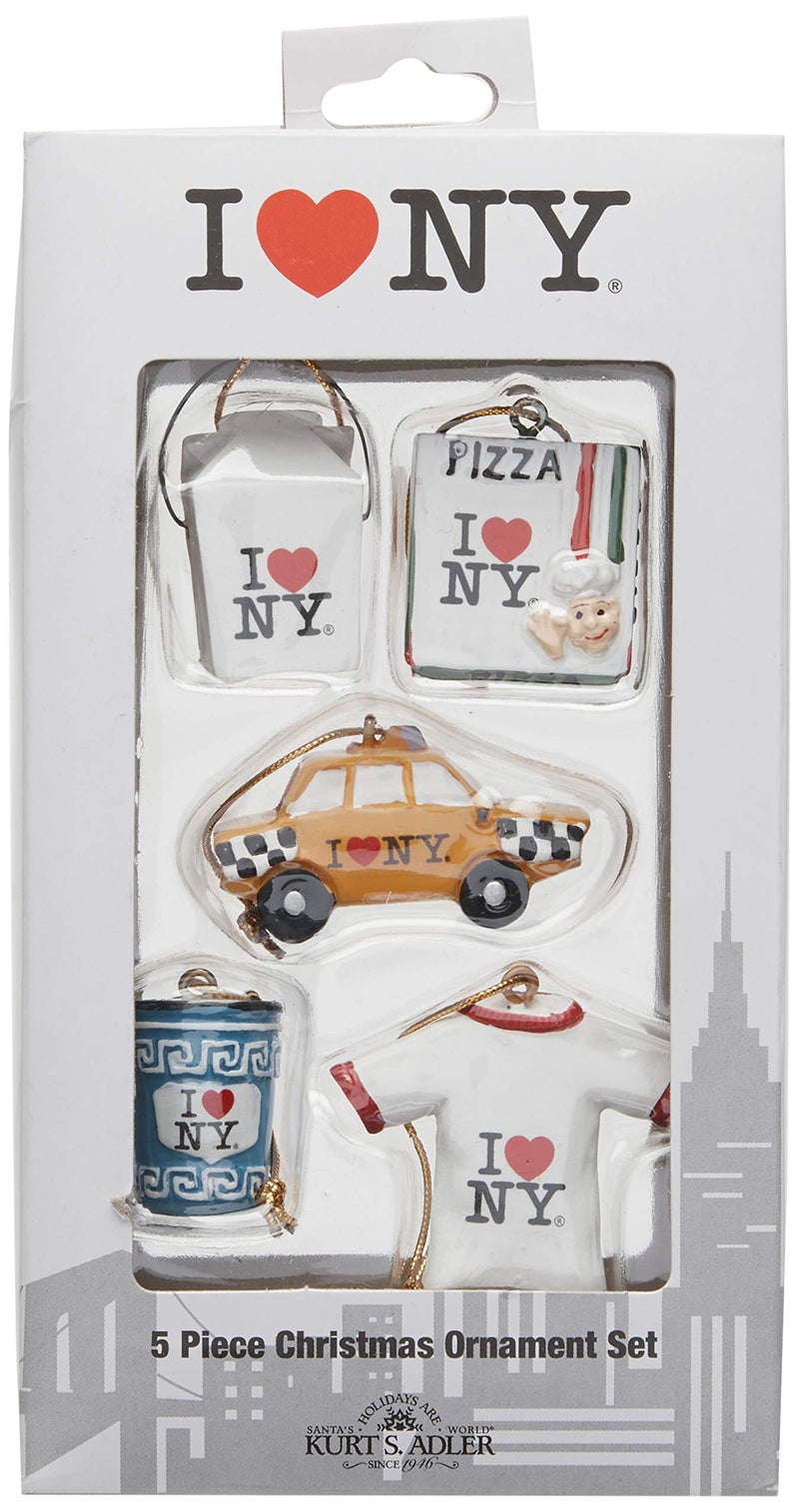 Kurt S. Adler Kurt Adler من 1.2 بوصة إلى 1.5 بوصة أحب NY Miniature Ornament مجموعة 5 عبوات متعددة الحزم - Image 1
