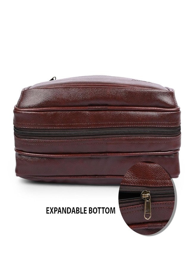SAMTROH Vegan Leather Laptop Messenger Bag, Briefcase for Work, Office Bag for Men (Brown) - Image 5