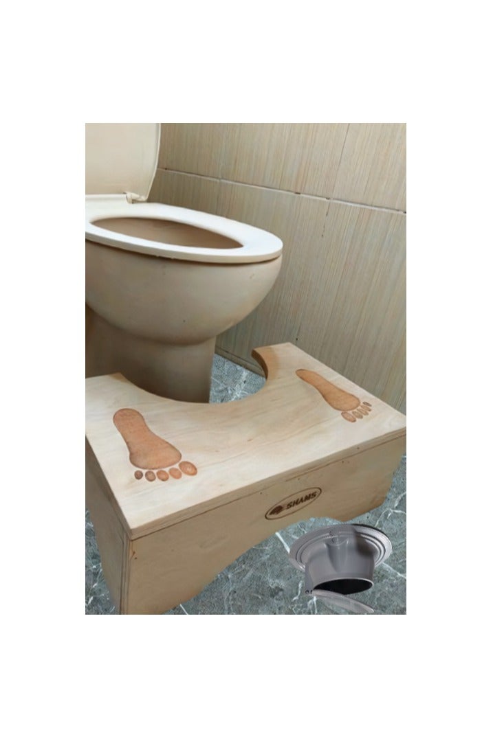 مسند قدم لعلاج الم القولون  + صمام مانع للروائح الكريهة والرائحة الكريهة في الحمام - Image 1