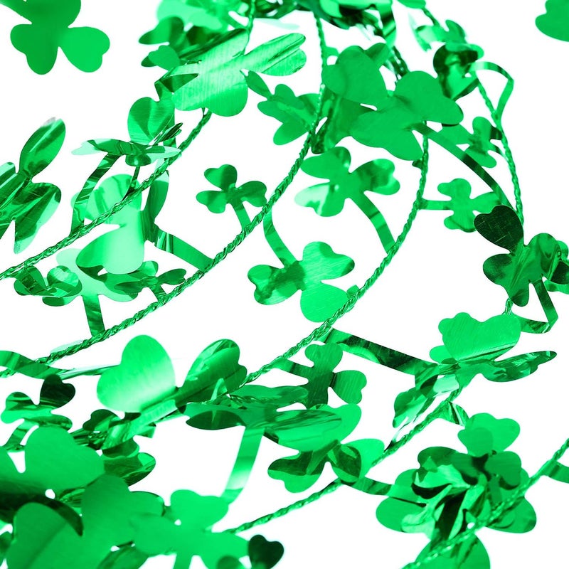 Jovitec 328 ft St Patricks Day Wreath Shamrocks Wire Wreath Decorations Green Irish Saint Patty Party Decorations for Front Door Home Garden Party328 ft 10 Meters - Image 5