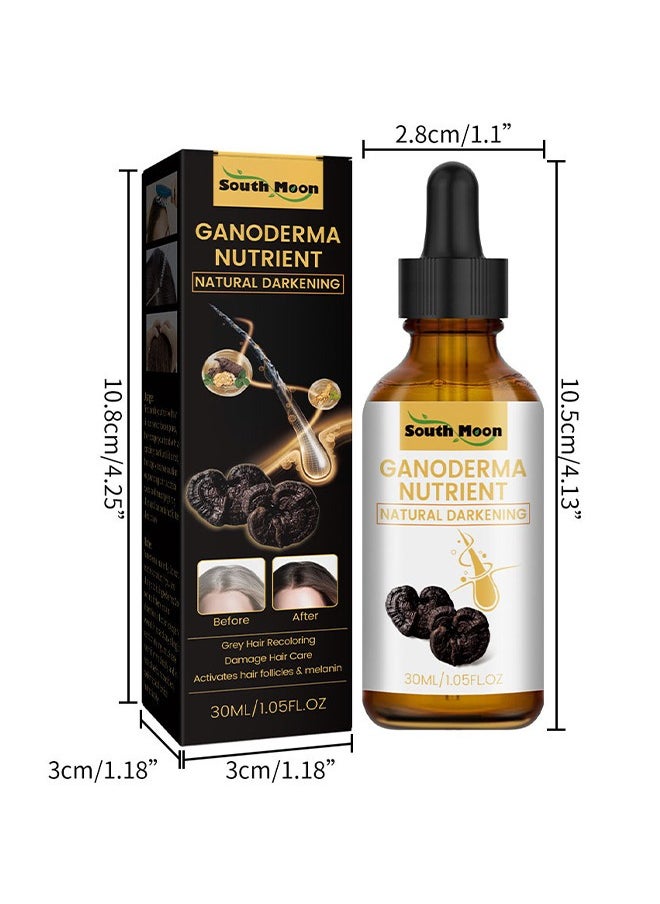 Anti-Greying Hair Serum, Dark Anti Graying Hair Serum For Men and Women, Ganoderma Nutrient Natural Darkening, Promoting Healthier And Thicker Hair