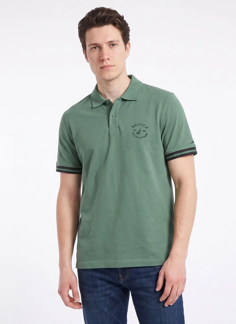 Nautica Men's Polo Regular Fit Short Sleeve Premium Essentials Cotton Polo - PistaGreen