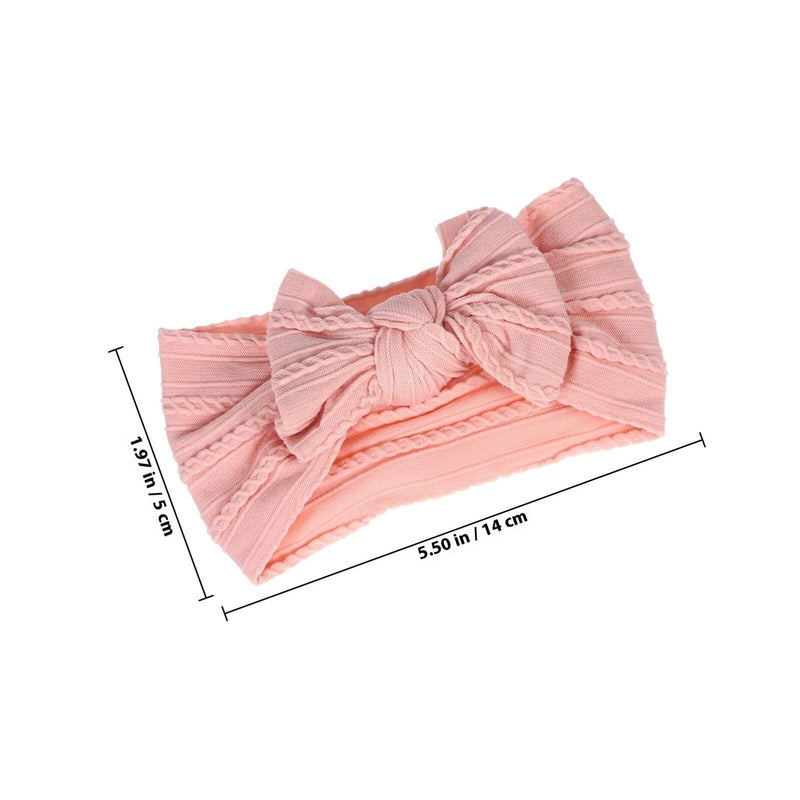 2Pcs Adjustable Nylon Hair Bows Soft Elastic Headbands For Newborn Party And Daily Wear - Image 3